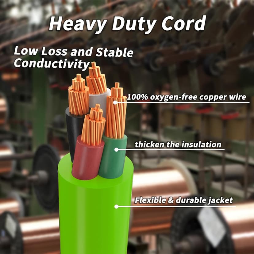 15FT 30 Amp Generator Extension Cord 4 Prong, NEMA L14-30P/L14-30R 10 Gauge STW 125/250V Twist Lock Generator Cord Heavy Duty, Green ETL Listed