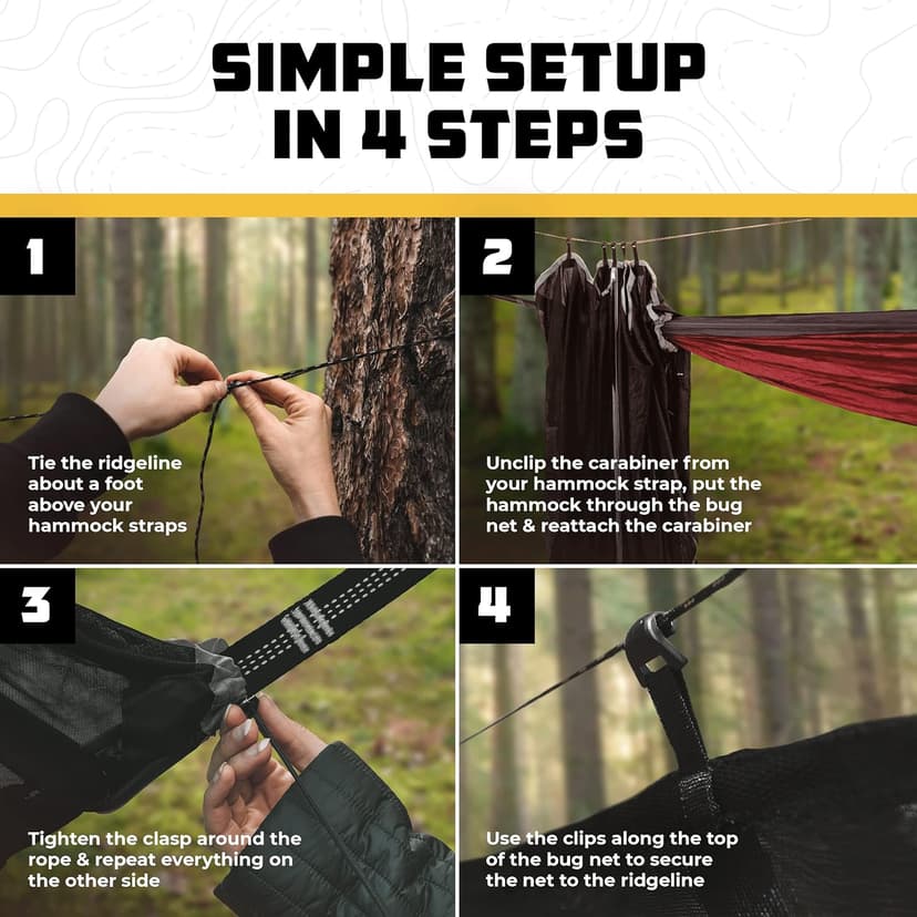 Wise Owl Outfitters Hammock Bug Net - The SnugNet Mosquito Net for Hammocks - Premium Quality, Waterproof, Mesh Hammock Netting w/Double-Sided Zipper - Essential Camping Gear