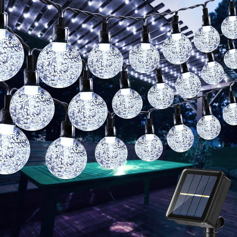 Toodour Solar String Lights Outdoor, 56ft 100 LED Globe String Lights with 8 Modes, Waterproof Solar Powered Patio Lights for Garden, Lawn, Gazebo, Porch, Yard, Wedding, Party Decor - Cool White