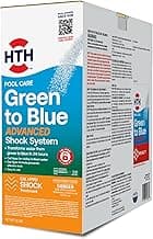 HTH 52038 Swimming Pool Care Green to Blue, Advanced Shock System, 2-Step Swimming Pool Care Solution, 1 Kit