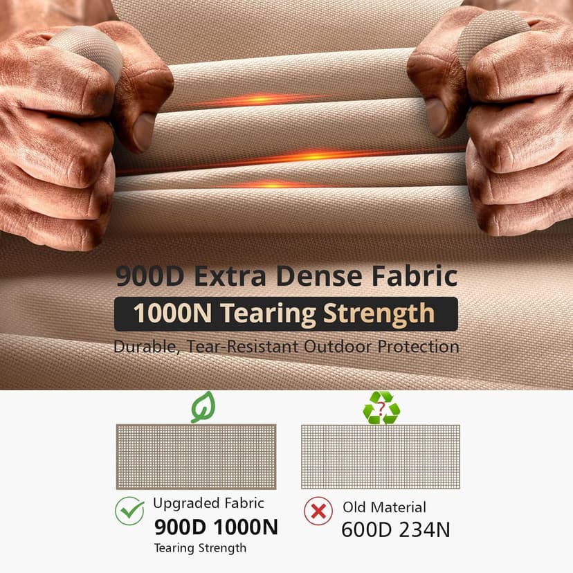 1000N Tearing Strength Hot Tub Cover Protector [900D Upgrade Fabric] 85 x 85 inch fits 84 x 84, 83 x 83, 82 x 82 inch or 81 x 81 Square SPA, Hot Tub Covers Replacement-Wheat
