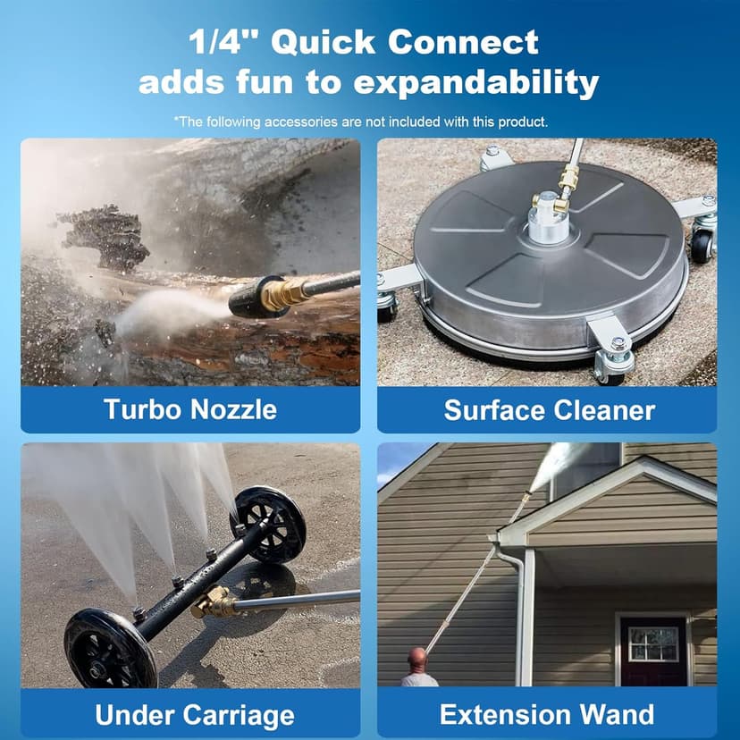 Electric Pressure Washer, 5000PSI 4.0GPM Heavy Duty Power Washer with 33 FT Extension Hose, 4 Quick Connect Nozzles and Foam Cannon for Cars/Fences/Driveways/Patios/Home Cleaning, Blue