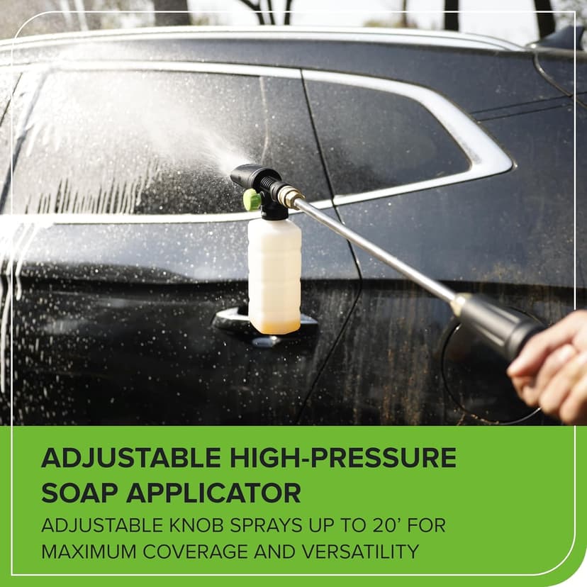 Greenworks 2100 PSI (SGS Certified) 1.2 GPM 13Amp Compact Electric Pressure Washer Telescoping Handle Power Washer for Cars, Driveways, Patios, Patio Furniture & Around Pools