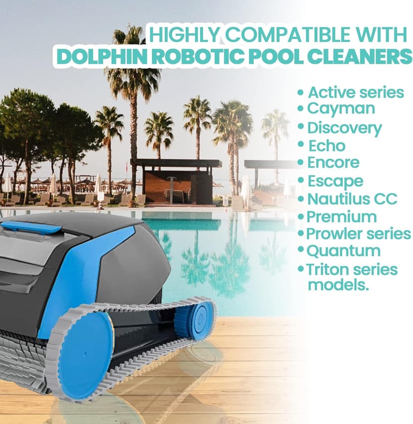 (2 Pack) Replacement Gray Tracks for Maytronics Dolphin Robotic Pool Cleaners with Part Number 9983152-R2 Dolphin Parts