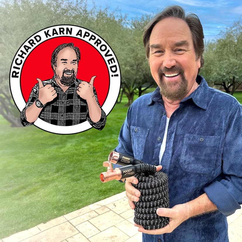 Pocket Hose Copper Bullet Expandable Garden Hose 50 FT w/10 Pattern Thumb Spray Nozzle AS-SEEN-ON-TV 650psi 3/4 in Patented Lead-Free Ultra-Lightweight Solid Copper Anodized Aluminum Fittings No-Kink