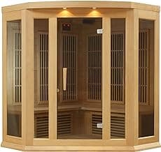 DYNAMIC SAUNAS Maxxus 3 Per Low EMF FAR Infrared Carbon Corner Canadian Hemlock Sauna