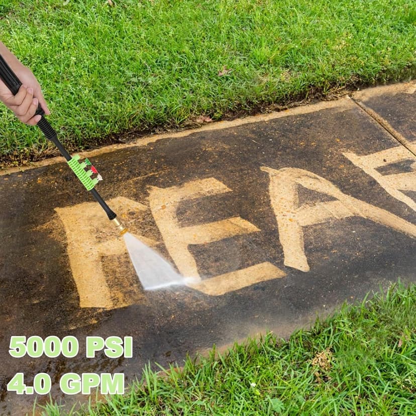 Electric Pressure Washer, 5000PSI 4.0GPM Heavy Duty Power Washer with 33 FT Extension Hose, 4 Quick Connect Nozzles and Foam Cannon for Cars/Fences/Driveways/Patios/Home Cleaning, Green
