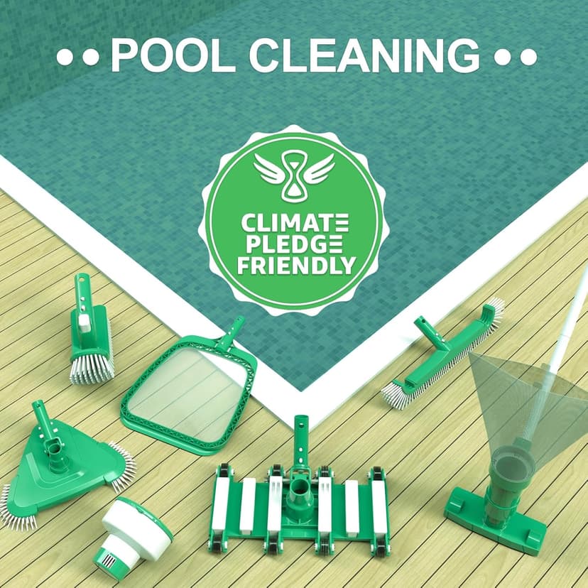 Poolvio Professional Swimming Pool Vacuum Cleaner Hose -1.5” 8 Piece Hoses for Pool Vacuum Extension/Replacement - Compatible with all Major Automatic Swimming Pool Cleaners