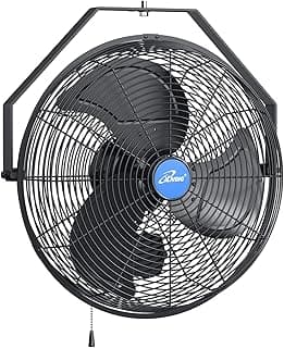 iLiving Wall Mounted Variable 14 Inches Speed Indoor/Outdoor Weatherproof Fan, Industrial grade for Patio, Greenhouse, Garage, Workshop, and Loading Dock, 2473 CFM, Black