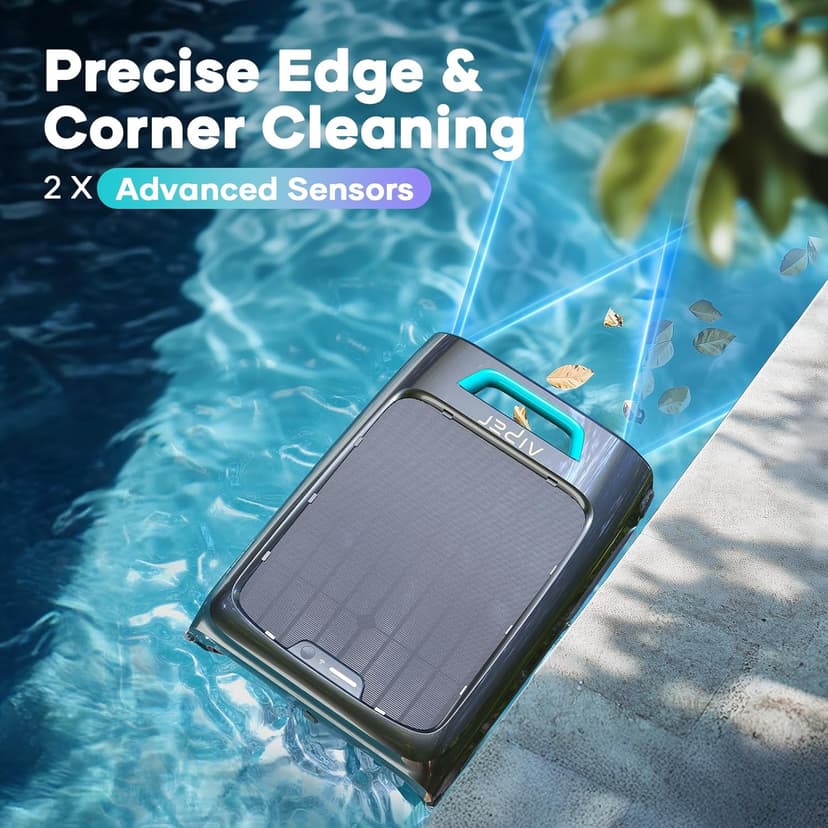 AIPER Surfer S2 Robotic Solar Pool Skimmer with APP Support, 24/7 Cleaning, Dual Charging Modes, Smart Obstacle Avoidance, Ideal for All Swimming Pool Types