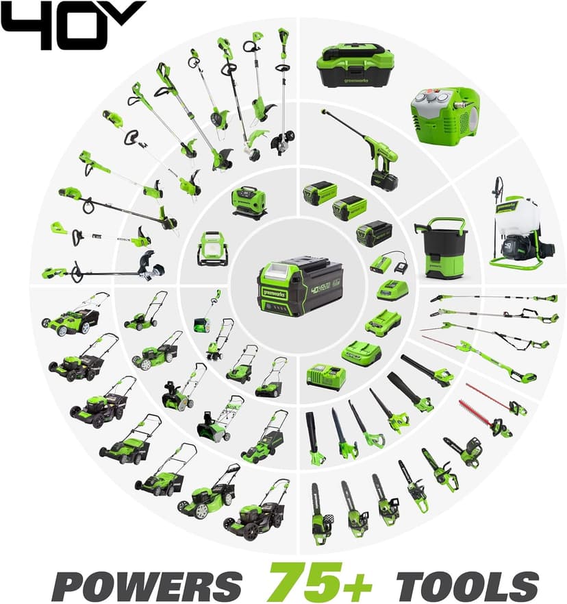 Greenworks 40V 12" Cordless Compact Chainsaw (Great For Storm Clean-Up, Pruning, and Camping), 2.0Ah Battery and Charger Included