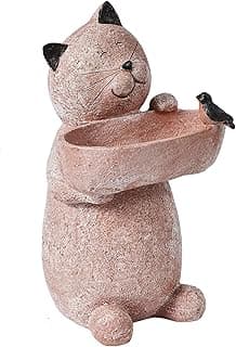 Cat Garden Statue Outdoor Decor Sculptures 12.3 Inch Height Figurine Gardening Lawn Ornament Gifts for Women