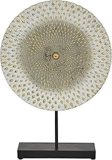 Deco 79 Metal Geometric Decorative Sculpture Home Decor Statue with Black Base, Accent Figurine 14" x 3" x 20", Gray