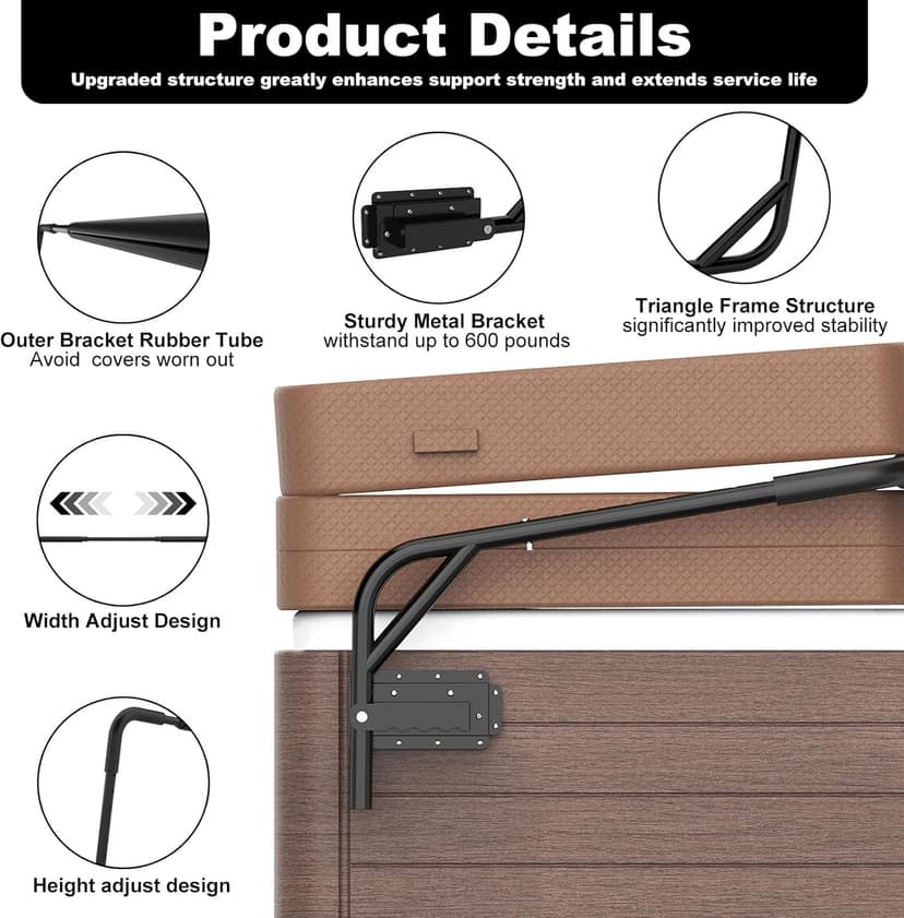 Spa Cover Lift Top Mount Spa & Hot Tub Cover Lift Removal System Fit for Most Spa & Hot Tubs