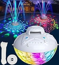 KingSom 3 in 1 Bluetooth Pool Speaker with Pool Fountain Light, 10000mAh Floating Pool Speaker, IP68 Waterproof Hot Tub Speakers, Loud Sound, BT5.4,24H Playtime Rechargeable pool Water Fountain, White