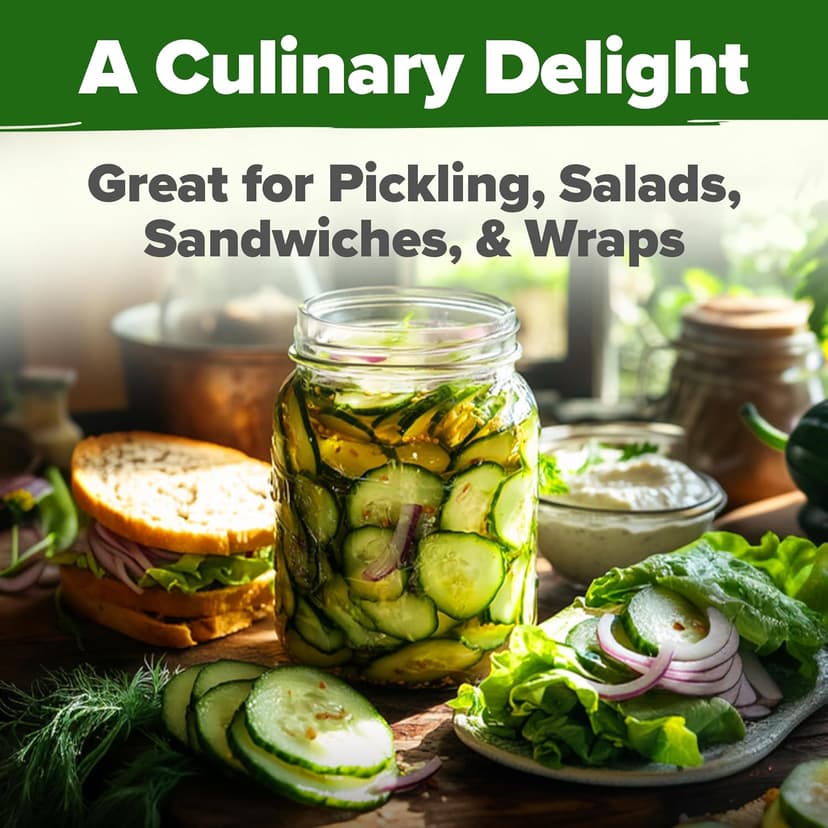 HOME GROWN Organic Cucumber Seeds - 200 Marketmore Heirloom 𝗡𝗢𝗡-𝗚𝗠𝗢 𝗨𝗦𝗔 Vegetable Seeds for Planting in Trellises,Raised Beds,Containers - Beginners and Experienced Gardeners(Cucumis sativus)