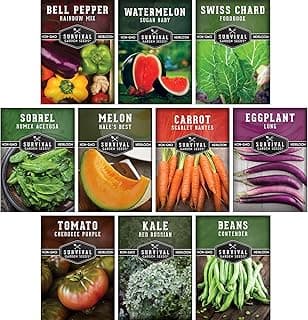 Drought-Tolerant Vegetable Seed Collection - 10 Packets of Seeds to Grow Drought-Resistant Plants for Growing in Home Vegetable Gardens - Non-GMO Heirloom Open-Pollinated - Survival Garden Seeds