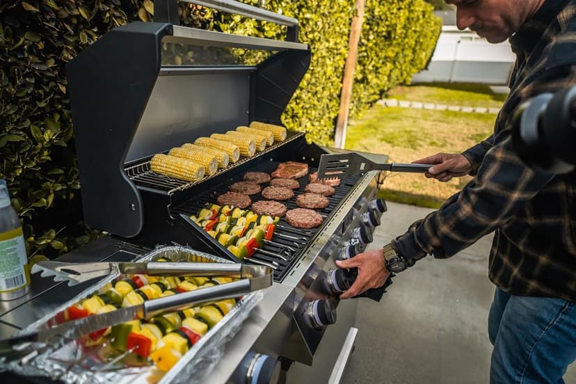 Monument Grills 6-Burner Convertible Natural Gas Smart bbq Grill Stainless Steel Denali 605 with Conversion Kit