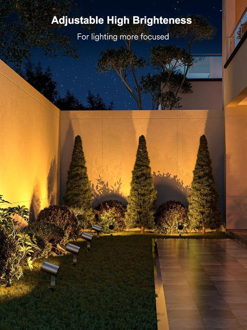 Smart Landscape Spotlights, 4 Pack RGBW Pathway Lights, 2000LM Dimmable, IP65 Waterproof, Compatible with Alexa, Outdoor Decoration