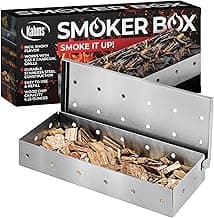 Kaluns Universal Stainless Steel Smoker Box, Gas or Charcoal Grill Smoke Box, Works with Wood Chips, add Delicious Smoked Flavor, Hinged Lid,Warp Free Grill Accessories