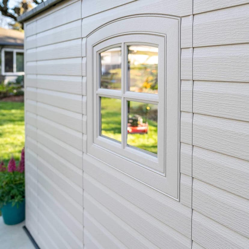 Lifetime 60075 8 x 15 Ft. Outdoor Storage Shed, Desert Sand