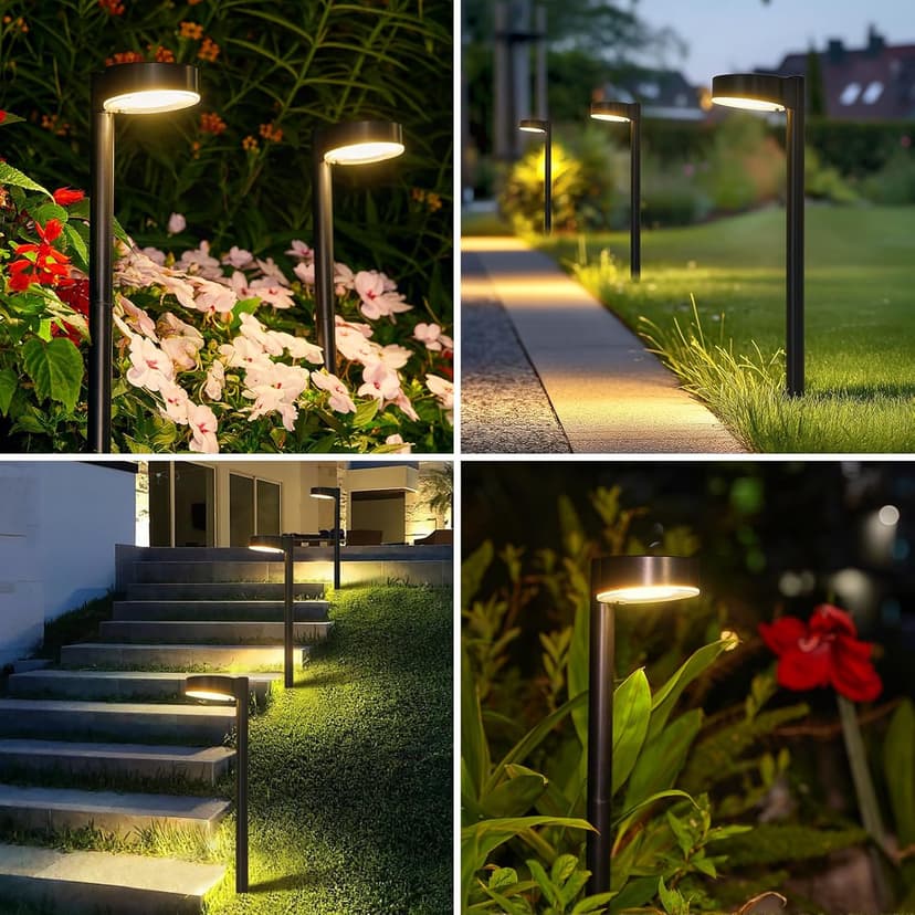 8 Pack Solar Pathway Lights Outdoor, Bright 12 LED Solar Lights Outdoor Waterproof for Yard, Over 12Hrs Long Lighting Solar Powered Garden Lights for Outside Walkway Patio Path Driveway