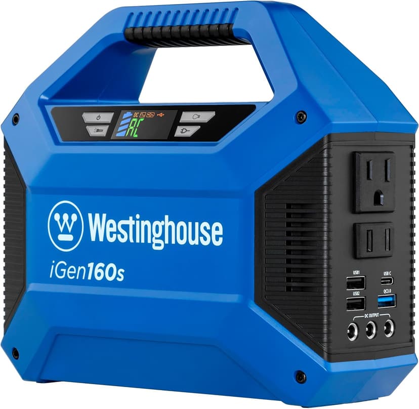 Westinghouse 155Wh 150 Peak Watt Portable Power Station & Solar Generator, Modified Sine Wave AC Outlet, Backup Lithium Battery for Camping, Home, Travel, Indoor/Outdoor Use (Solar Panel Not Included)