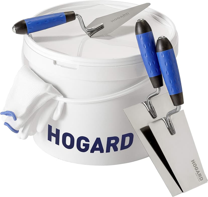 HOGARD 5 1/2" Margin Trowel Premium | Made of Stainless Steel | Flat Masonry Hand Trowel Tool with Soft Grip Handle | The Best Bucket Trowel Concrete Tool.