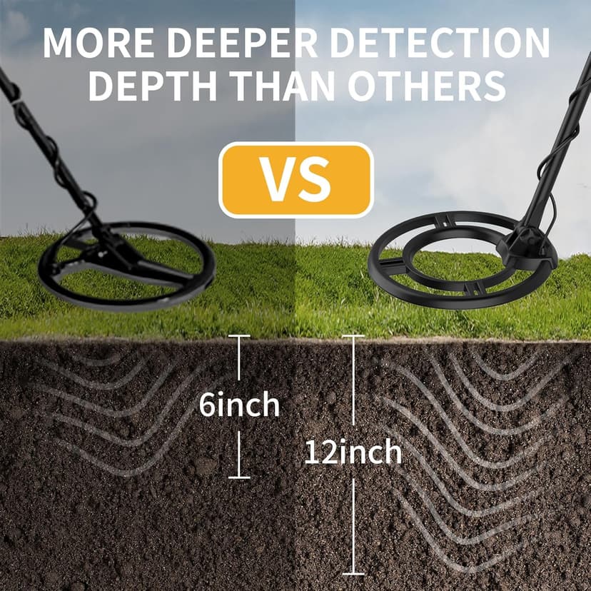 Upgraded Metal Detector for Adults, Easy to Use Higher Accuracy Metal Detector Advanced DSP Chip with 12'' Detection Depth Lightweight Waterproof for Beach Yard