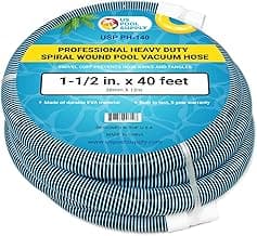 U.S. Pool Supply Pool Vacuum Hose - 1-1/2" x 40' Professional Heavy Duty Pool Hose for Inground, Spiral Wound with Kink-Free Swivel Cuff - Connect to Vacuum Heads, Skimmer, Cleaner, Filter Pump Inlet