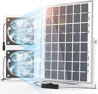 SOLPERK Solar Fan for Greenhouse, 10W Solar Powered Fan for Chicken Coop, Waterproof Solar Exhaust Fan for Shed with 11.8ft/3.6m Cable