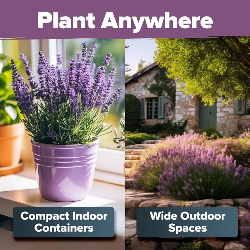 HOME GROWN 𝗣𝗥𝗘𝗠𝗜𝗨𝗠 English Lavender Seeds 2 Pack,3000 𝗡𝗢𝗡-𝗚𝗠𝗢,𝗨𝗦𝗔-𝗦𝗢𝗨𝗥𝗖𝗘𝗗 Wildflower Seed for Planting Indoor/Outdoor,High Germination,Plant Flower Seeds(Lavandula antustifolia)