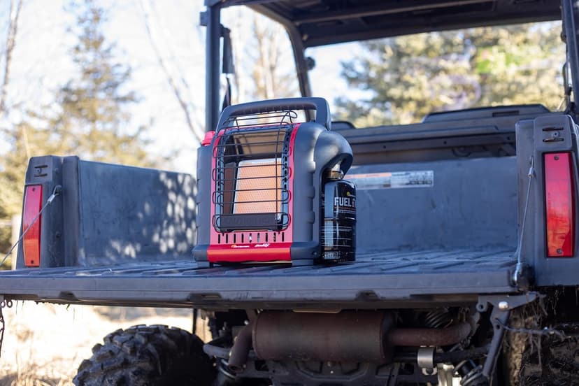 Mr. Heater Portable Buddy Heater MH9BX 4,000-9,000 BTU Indoor-Safe Propane Radiant Heater For Campers, Workshops, Job Sites, Patios & More - Red, Black