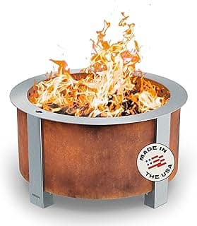 Breeo Smokeless FIrePit (X Series 24, Corten Steel) | 27.5 inch Smokeless Fire Pit for Outside | 62 Pounds | Ideal for Families Compatible with Wide Range of Breeo Accessories