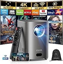 [One-Button Focus] Projector with WiFi and Bluetooth, 4K Outdoor Projector with Carry Bag, Portable Movie Projector with Zoom Function, Home Theater Projector for Phone/TV Stick/PC