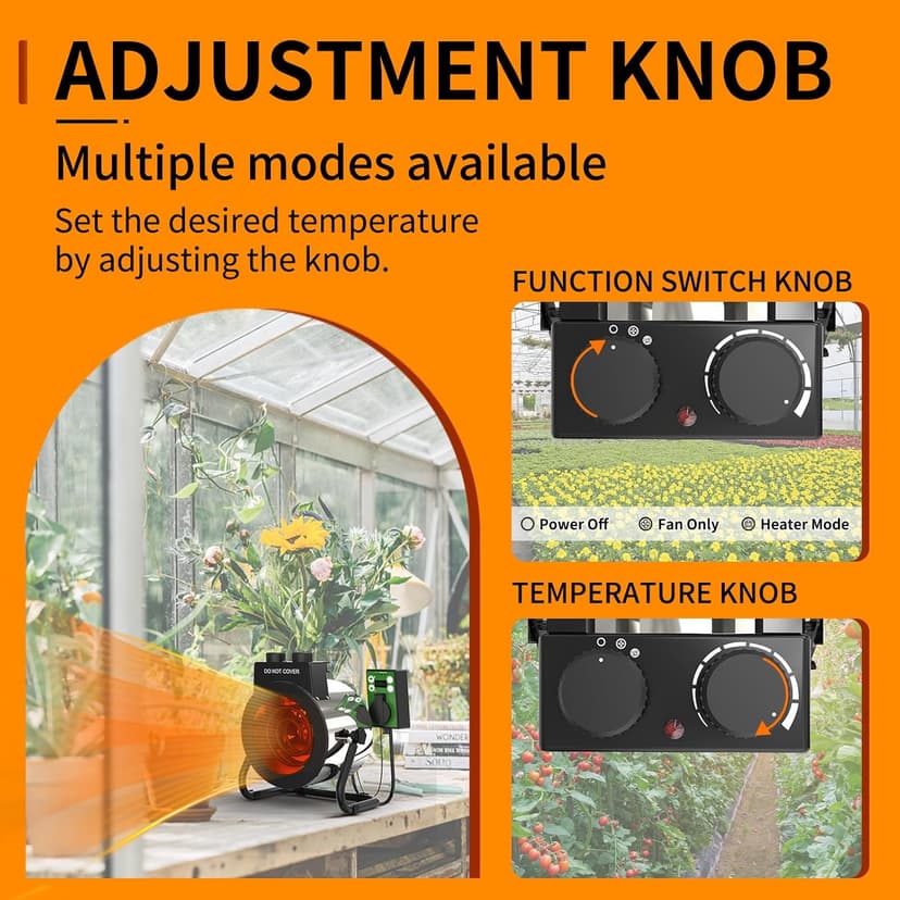 Buyplus Outdoor Heaters for Patio, 1500W Portable Space Heater with 3S Fast Heating, Overheat Protection, Electric Space Heater for Outdoor Indoor Use, Garage, Office, Bedroom, Greenhouse, Patio