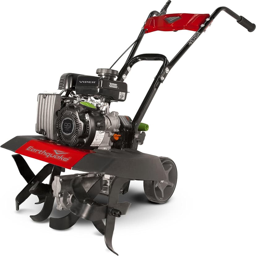 Earthquake 20015 Versa 2-in-1 Tiller Cultivator with a 99cc 4-Cycle Viper Engine, 2-in-1 Front Tine Tiller and Cultivator, Removable Side Shields and Outer Tines