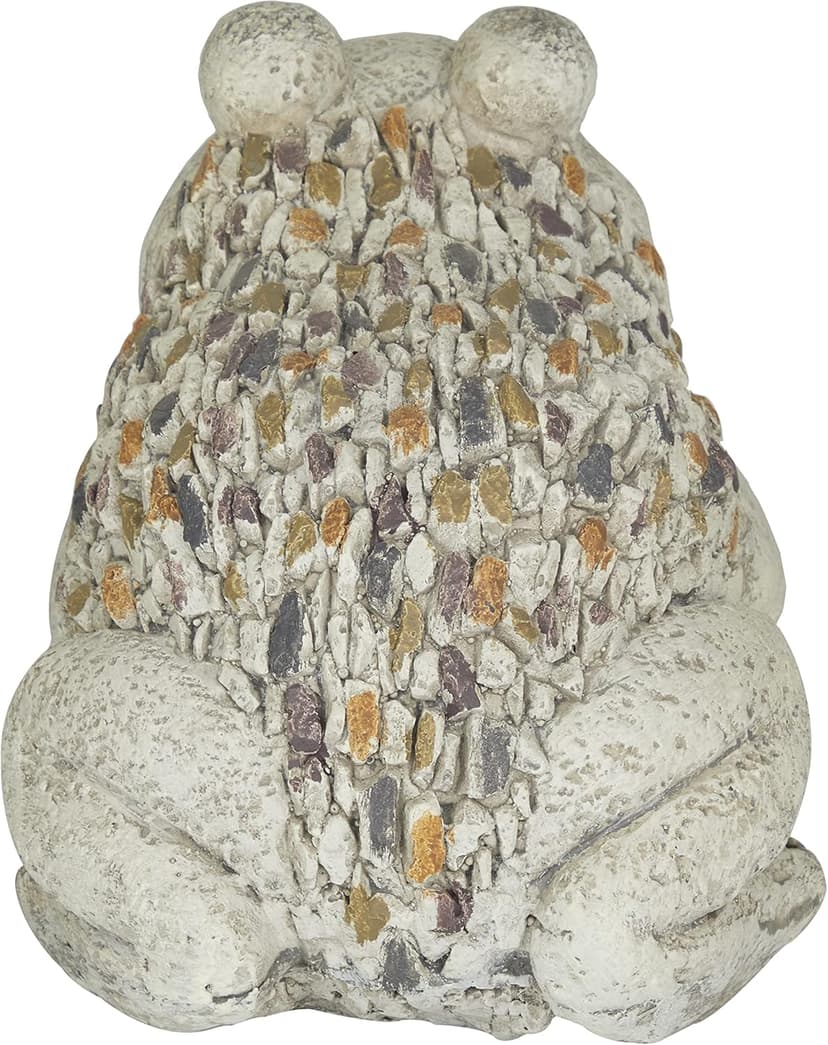 Deco 79 Polystone Frog Decorative Garden Sculpture Indoor Outdoor Garden Statue, Outdoor Sculpture 12" x 8" x 8", Light Gray