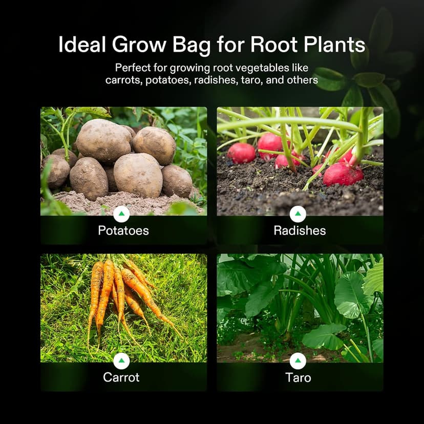 VIVOSUN 50-Pack 3 Gallon Grow Bags for Plants, Black-and-White Thick Plastic Bags for Potting Seedlings, and Rooting