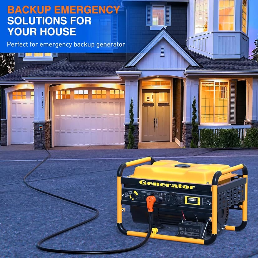 Nilight 50 Amp 25FT Generator Extension Cord 250V 12500Watt Heavy Duty 6/3+8/1 Gauge Pure Copper STW Wire UL Listed 4 Prong 14-50P SS2-50R&CS6364 Twist Lock for RV Camper Outdoor Use