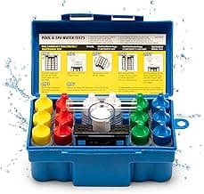 Taylor K-1005 DPD, 9-in-1 Pool Test Kit for Test Kit for Free & Total Chlorine, Bromine, pH, Acid & Base Demand, Total Alkalinity, Calcium Hardness, Cyanuric Acid | Made in The USA