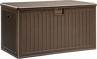 YITAHOME 230 Gallon Double-Wall Deck Box with Divider & Side Handles, Outdoor Large Storage for Patio Furniture Cushions, Garden Pool Accessories, Water Resistant & Lockable