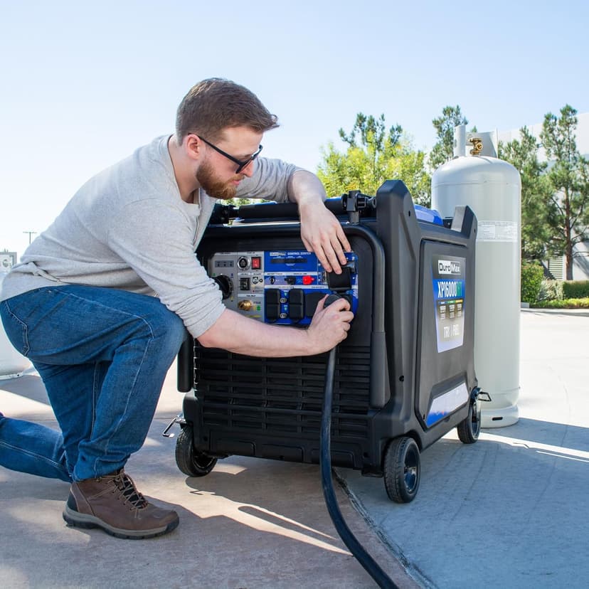 DuroMax XP16000iHT 16,000-Watt Tri Fuel Portable Digital Inverter Generator - Gas, Propane & Natural Gas, Remote Electric Start, Whole Home Power Backup, Transfer Switch Ready, RV & Emergency Ready