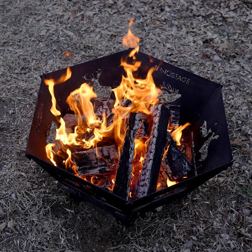 Fire Pit for Camping- 27.5 Inch Collapsible Firepit for Patio Outside Wood Burning Outdoor Indoor BBQ Picnic Foldable Fire Pits Bonfire of Backyard Patio with Portable Tote Bag
