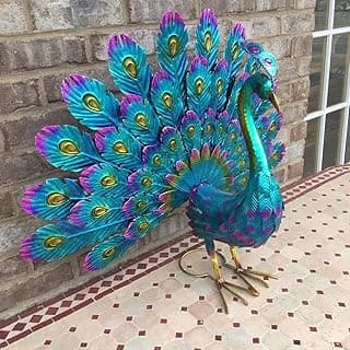 Beautiful Peacock Statue Decor - 2025 Metal Peacock Outdoor Beautiful Peacock Statue Garden Decor, Realistic Animal Peacock Outdoor Statue for Yard Home Art Lawn Decor