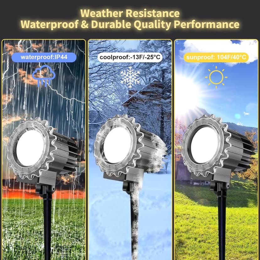Christmas Snowflake Projector Lights, Indoor Outdoor Snowfall Projection High Definition LED Lighting Lamp, Waterproof Snow Fall Light Show for Holiday/Party/Garden/Yard/Patio/Landscape (9W)