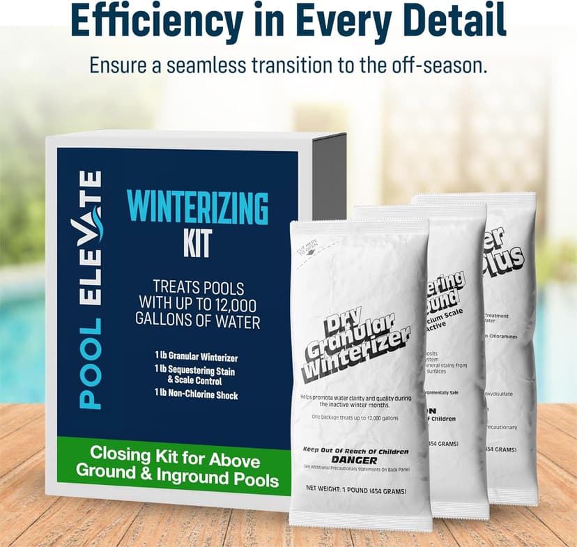 Winter Closing Kit - Winterizing for Above Ground & In-Ground Pools up to 12,000 Gallons: Protect Your at The end of Season with Our 3-in-one Maintenance