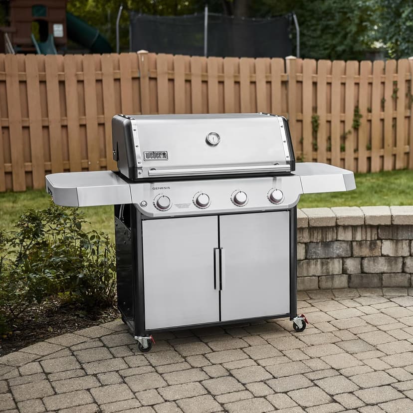 Weber Genesis S-415 Liquid Propane Gas Grill, Stainless Steel