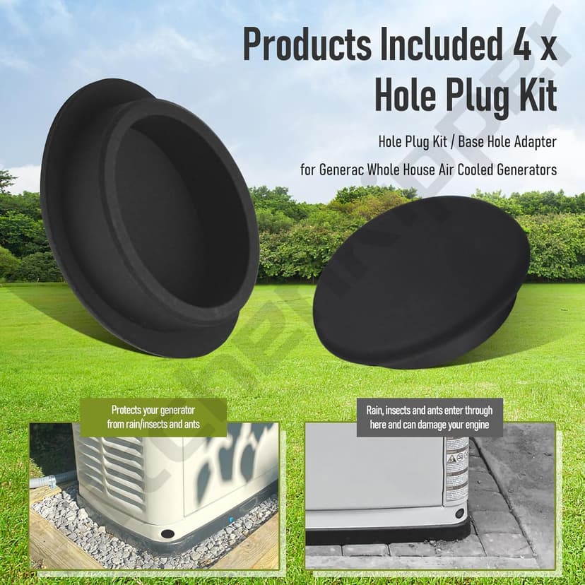 Hole Plug Kit for G-enerac Generators Home Use丨Base Hole Adapter for Whole House Air Cooled Generators - Preventing Damage to The Generator