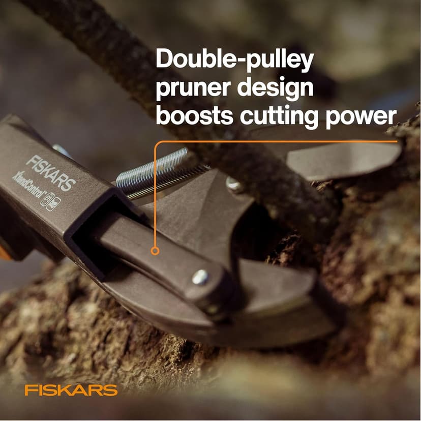 Fiskars XtendControl Rotating Tree Pruner Head with Automatic Cord Reel with 45 Degree Rotation, Compatible with all XtendControl Extension Poles (Pole Not Included)
